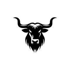 Longhorn simple flat logo design vector

