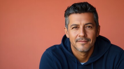 Obraz premium Portrait of a smiling hispanic man looking hopeful