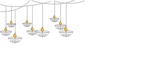 Diwali festival lamp hanging vector design, eps 1