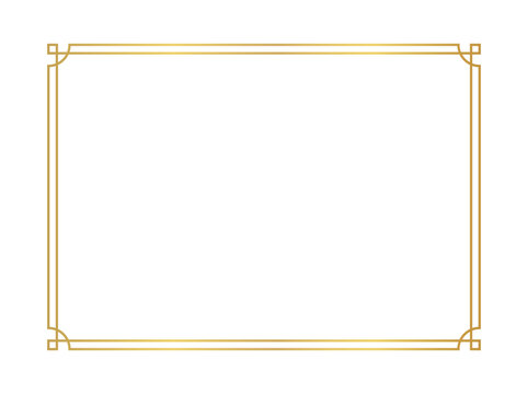 chinese frame rectangle line, certificate frame, antique china border gold frame, chinese new year frame outline