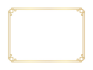 chinese frame rectangle line, certificate frame, antique china border gold frame, chinese new year frame outline