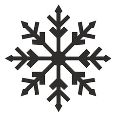 Isolated Snowflake silhouettes vector art illustration