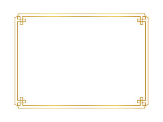 chinese frame rectangle line, certificate frame, antique china border gold frame, chinese new year frame outline