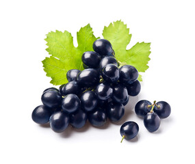 Bunch grape with leaves