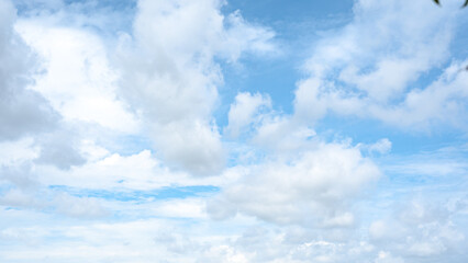 A beautiful blue sky with a few clouds. The sky is a  backdrop