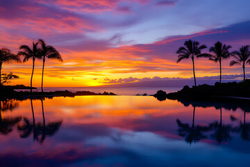 sunset on the beach