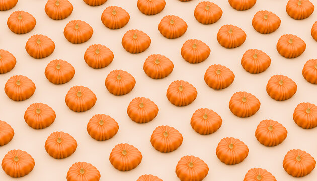 Seamless pattern of Halloween pumpkins