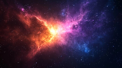 Fototapeta premium Colorful space galaxy cloud nebula in the starry night cosmos, featuring vibrant supernovae and intricate patterns, ideal for universe science and astronomy backgrounds or wallpapers, capturing the be