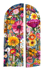 PNG Flower Collage Door shaped pattern flower asteraceae.