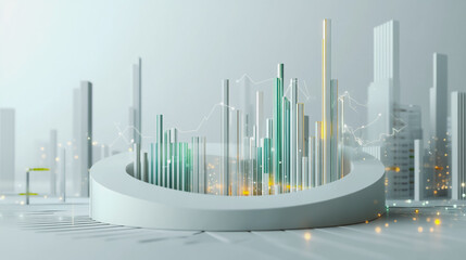 Obraz premium Abstract background with Colorful charts and graphs with statistics to innovative analyze business potential and forecast future development of companies growth.