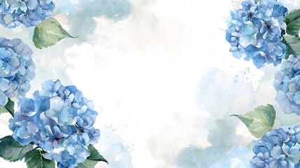 Hydrangea Ring Frame Background watercolor