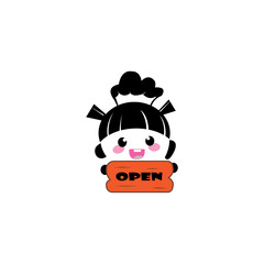 chef logo kid food design abstract illustration for shop company