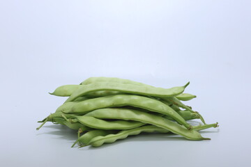 green beans isolated on white background