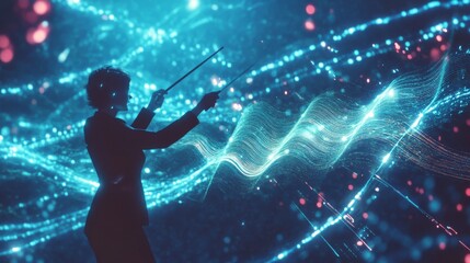 Obraz premium Abstract Conductor: Guiding the Flow of Music