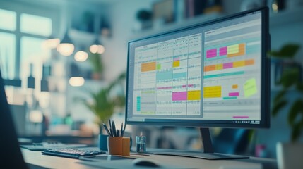Project Management Software on a Computer Monitor
