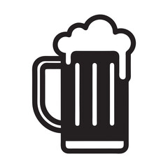 Beer Mug Icon silhouettes vector line art  illustration