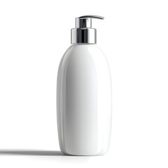 Large Bath and Body Lotion Bottle with Ergonomic Design Isolated on White Background