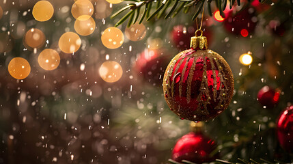 Beautiful bright Christmas background with copy space. AI Generated