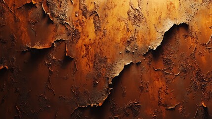 Fototapeta premium Rusty metal sheet texture showing heavy corrosion