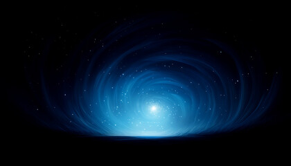 Obraz premium Swirl of blue light in a cosmic backdrop, representing the beauty and mystery of the universe, with hints of twinkling stars.
