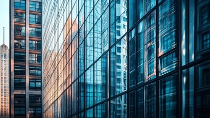 Fototapeta premium Modern Skyscraper Architecture with Glass Facade