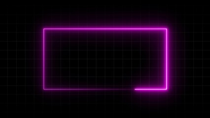 Abstract Neon Rectangle Frame Illustration.