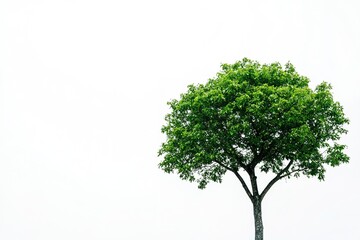 Obraz premium Lone tree with lush canopy on clear background