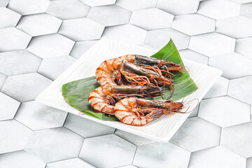 Cooked tiger prawn in the pate