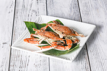 Yummy boiled crab in the plate