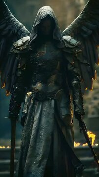 Video fictitious recreation of black angel Azrael	
