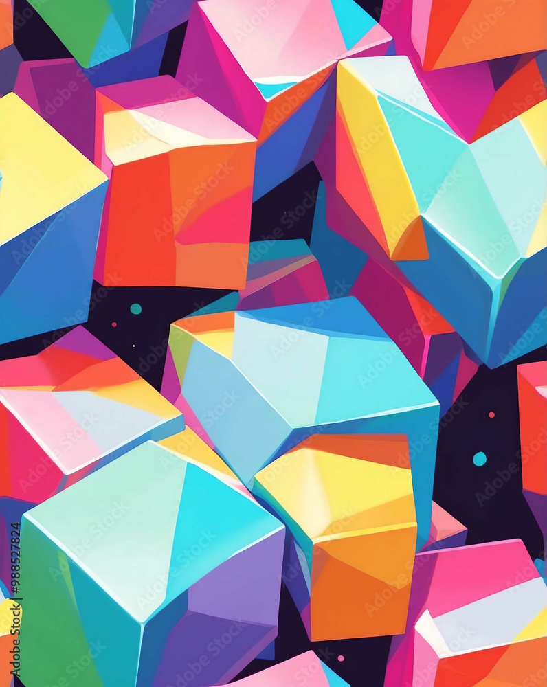Poster clean blocks of color with sharp edges seamless design pattern wallpaper