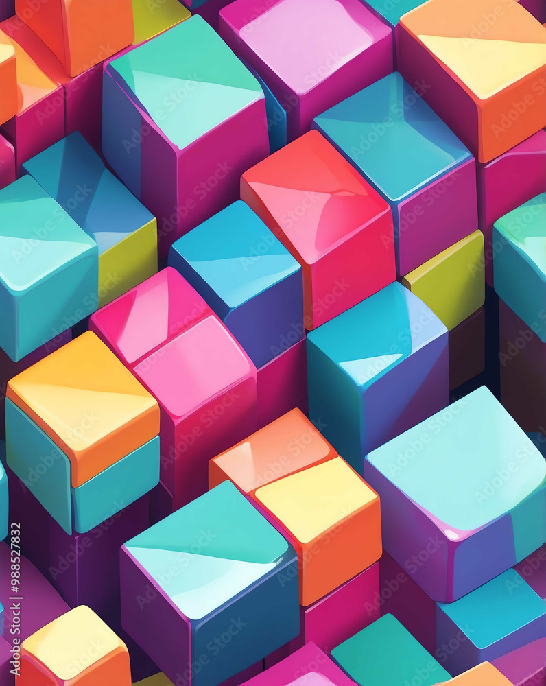 Poster clean blocks of color with sharp edges seamless design pattern wallpaper