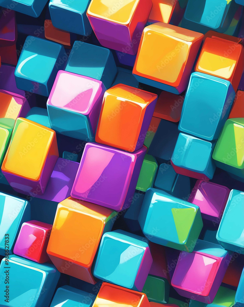 Poster clean blocks of color with sharp edges seamless design pattern wallpaper