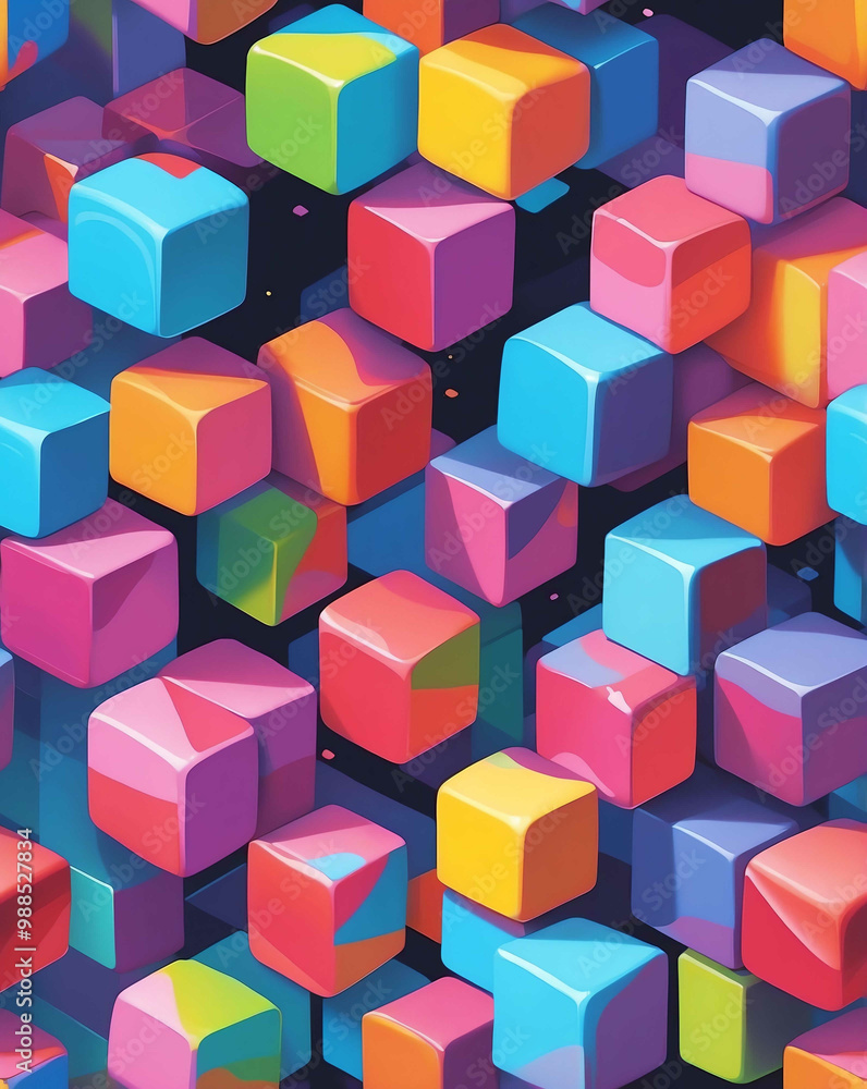 Poster clean blocks of color with smooth transitions seamless design pattern wallpaper