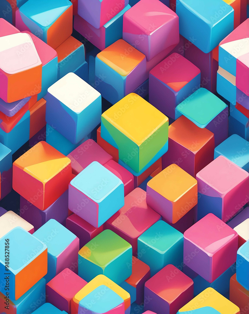 Poster clean blocks of color with smooth transitions seamless design pattern wallpaper