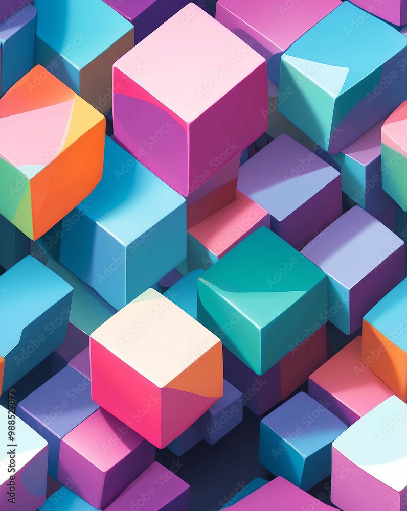 Poster clean blocks of color with smooth transitions seamless design pattern wallpaper