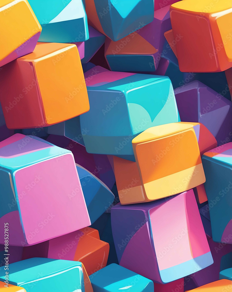 Poster clean blocks of color with smooth transitions seamless design pattern wallpaper
