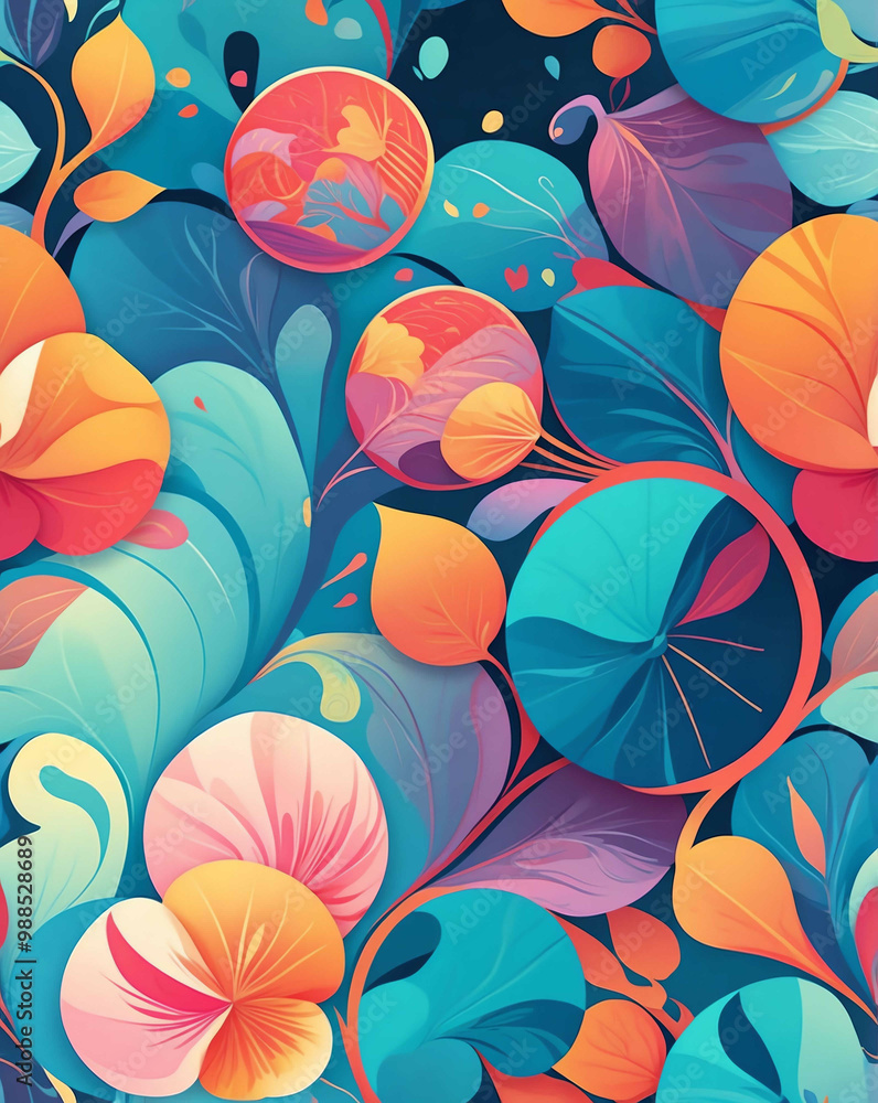 Aufkleber delicate patterns inspired by nature in minimalist style seamless design pattern
