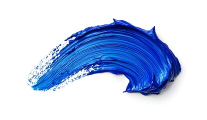 Azure Acrylic Paint Brush Strokes Isolated on White Background