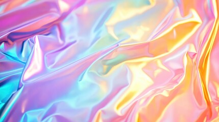 Fototapeta premium Abstract Iridescent Fabric with Shimmering Colors