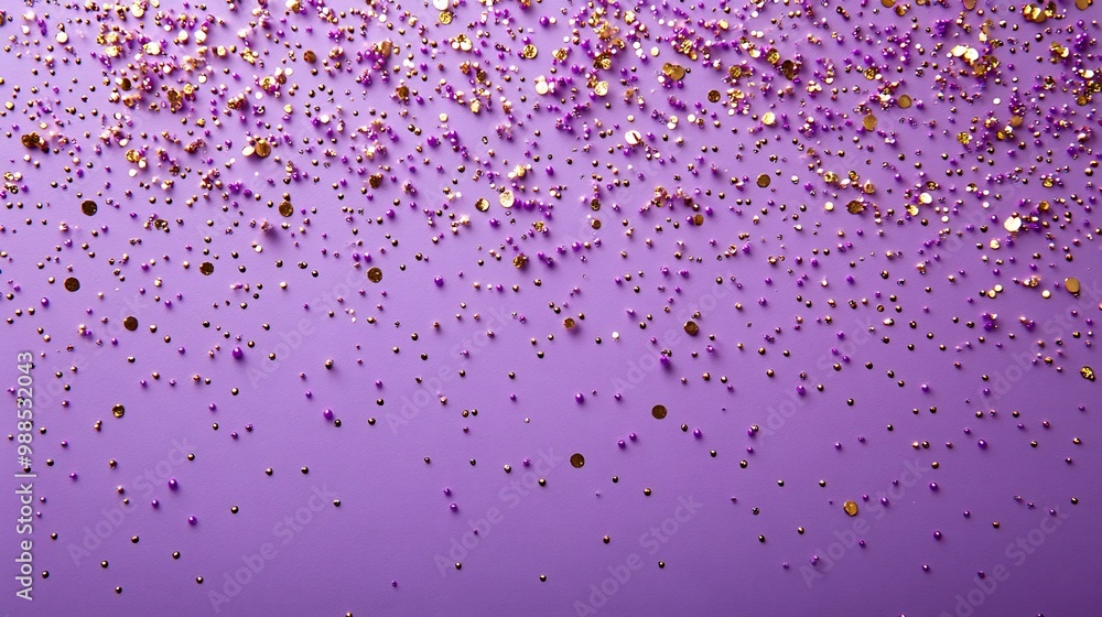 Aufkleber minimalistic new year card featuring soft lavender background with delicate gold foil dots scattered