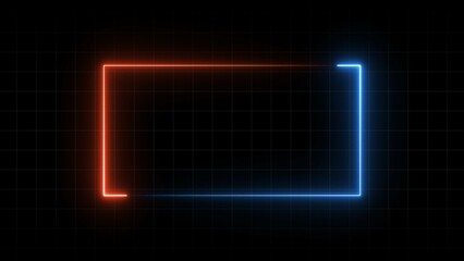 Abstract Neon Rectangle Frame Illustration.