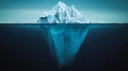 Majestic Iceberg Above and Below the Waterline – Symbolic Depth and Mystery - Top of the Iceberg