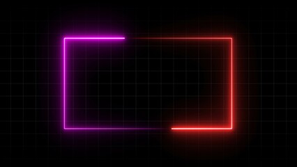 Abstract Neon Rectangle Frame Illustration.