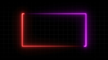 Abstract Neon Rectangle Frame Illustration.