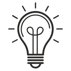 Light bulb silhouettes line art vector sign illustration