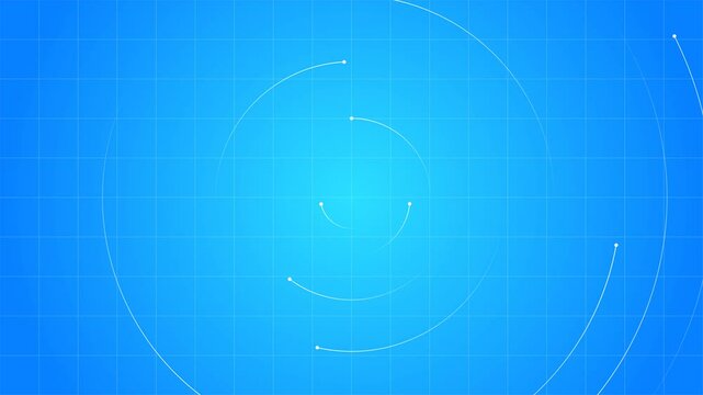 Cricle orbit dot and line. Trail and Circular Lines Background 4K. Seamless loop animation. Blue Background