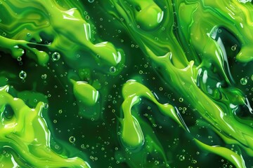 Green Slime Background. Abstract Liquid Slime Effect in Venomous Ripple Motion