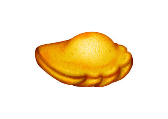 Madeleine cookies watercolor illustration. Hand drawn classic French pastry on isolated background.