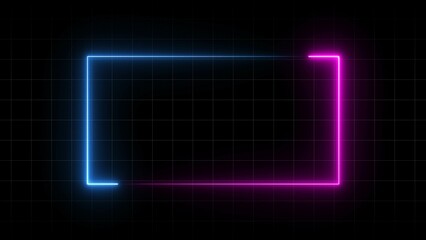 Abstract Neon Rectangle Frame Illustration.